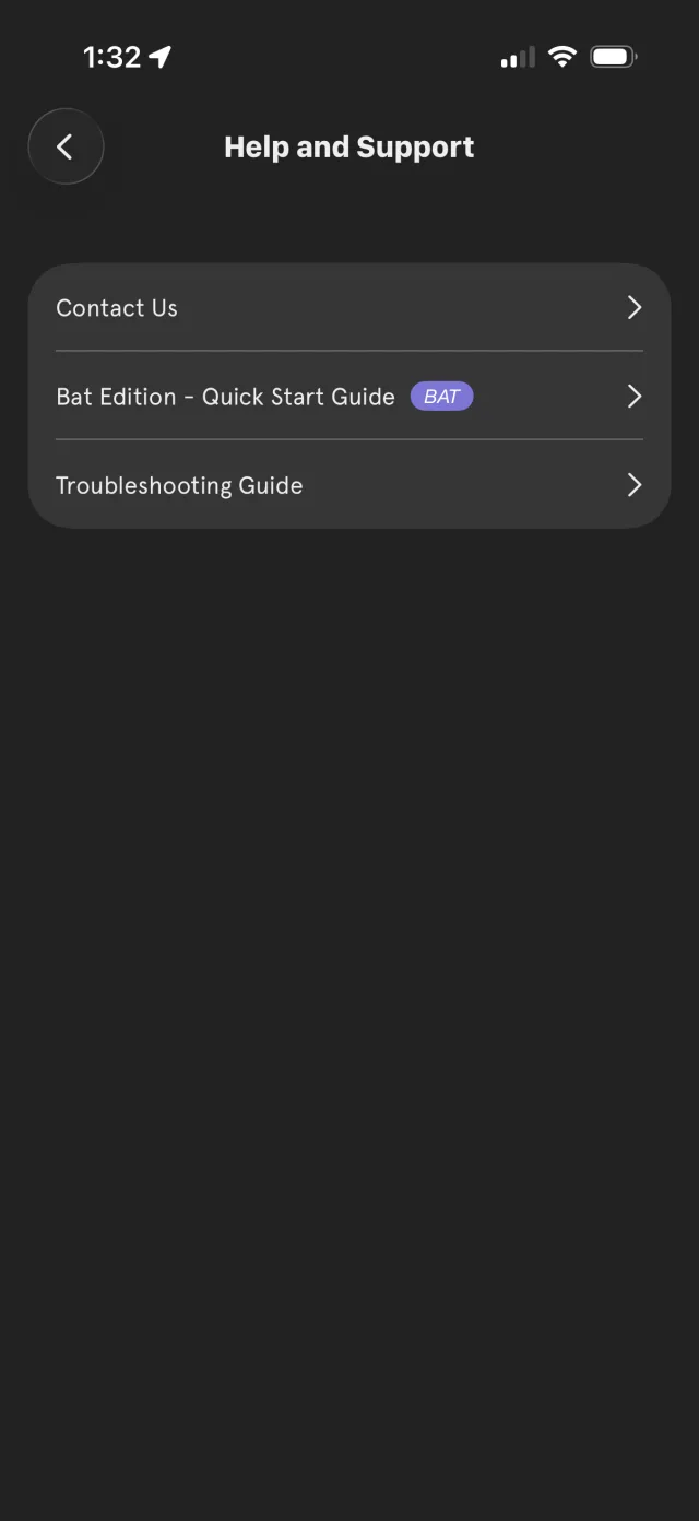 Help and Support — the Bat Edition Quick Start Guide lives here